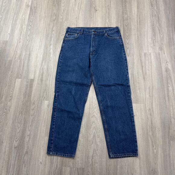 Vintage Carhartt Jeans Men's 38 x 32 Blue Medium Wash Western Rodeo Workwear - Picture 1 of 9